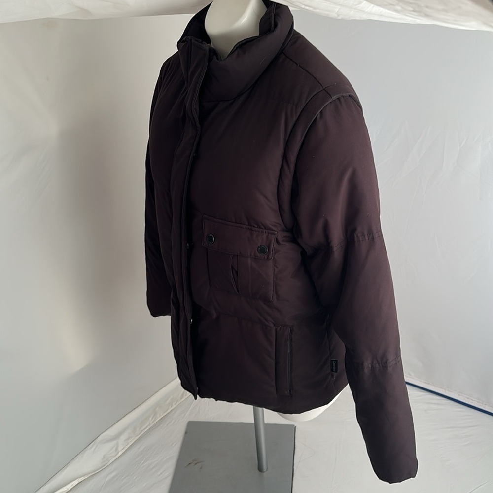 Calvin Klein vintage Y2K black fleece lined convertible puffer coat - Picture 4 of 14